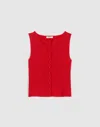 Madewell Ribbed Crewneck Vest Tank In Red