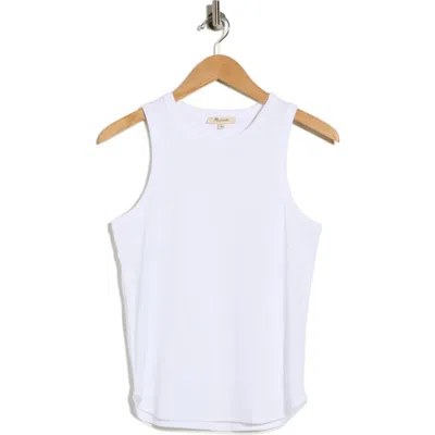 Madewell Ribbed Stretch Cotton Cutaway Tank In White