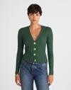Madewell Ribbed V-neck Cardigan In Green