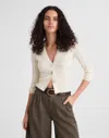 Madewell Ribbed V-neck Cardigan In White