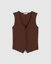 Madewell Ribbed V-neck Vest In Brown