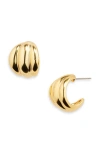 Madewell Ribbed Wavy Hoop Earrings In Vintage Gold