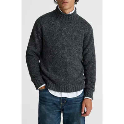 Madewell Roll Neck Donegal Wool Blend Sweater In Gray