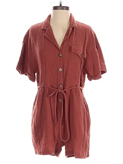 Pre-owned Madewell Romper In Burgundy