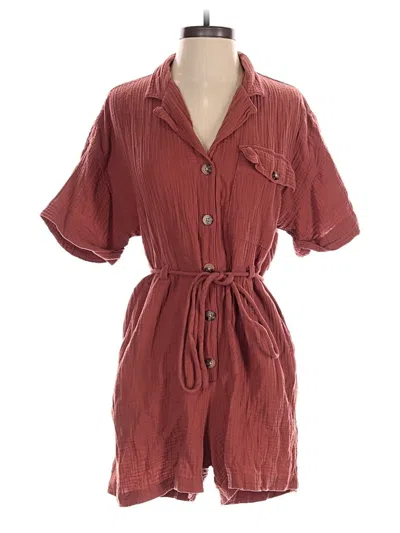 Pre-owned Madewell Romper In Burgundy