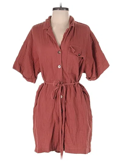 Pre-owned Madewell Romper In Burgundy