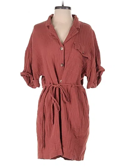 Pre-owned Madewell Romper In Burgundy