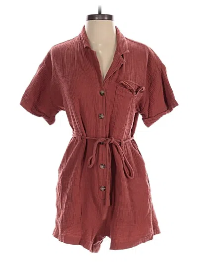 Pre-owned Madewell Romper In Burgundy