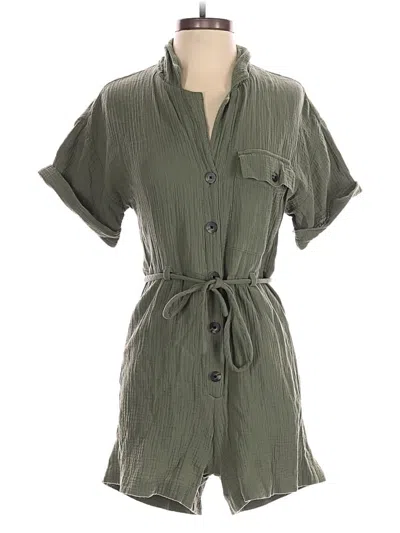 Pre-owned Madewell Romper In Green