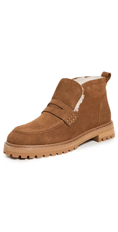 Madewell Rory Lug Booties Warm Chestnut In Brown