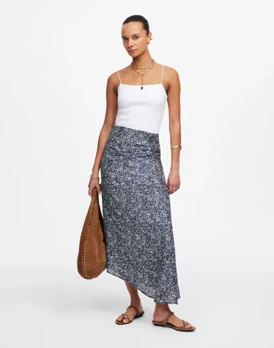 Madewell Ruched Asymmetric Midi Skirt