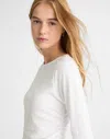 Madewell Ruched Crewneck Long-sleeve Tee In White