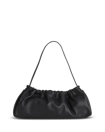 Madewell Ruched Leather Convertible Clutch In Black