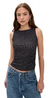 Madewell Sleeveless Double Layer Mesh Top In Black