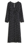 Madewell Ruched Midi Dress In True Black