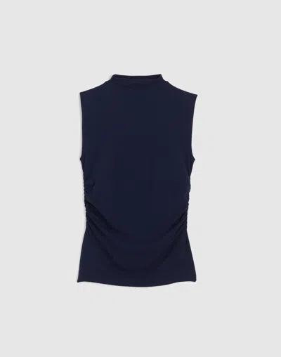 Madewell Ruched Mockneck Tank In Blue