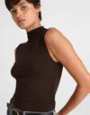 Madewell Ruched Mockneck Tank In Brown