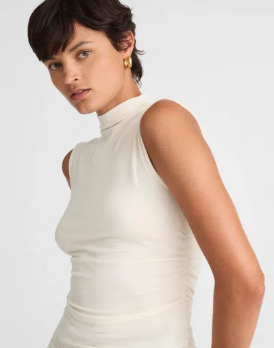 Madewell Ruched Mockneck Tank In White
