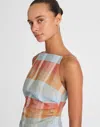 Madewell Ruched Squareneck Tank In Multi