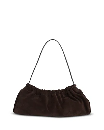 Madewell Ruched Suede Clutch In Blue