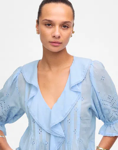 Madewell Ruffled Puff-sleeve Top