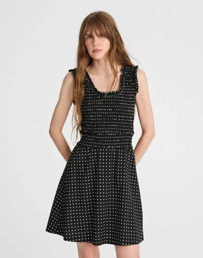 Madewell Ruffled Scoopneck Midi Dress In Black