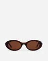 Madewell Russell Oval Sunglasses In Dark Carob