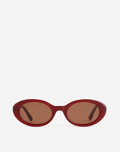 Madewell Russell Oval Sunglasses In Burgundy