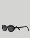 Madewell Russell Oval Sunglasses In True Black