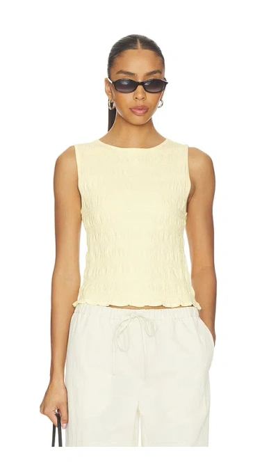 Madewell Sachi Smocked Tank Top In Yellow