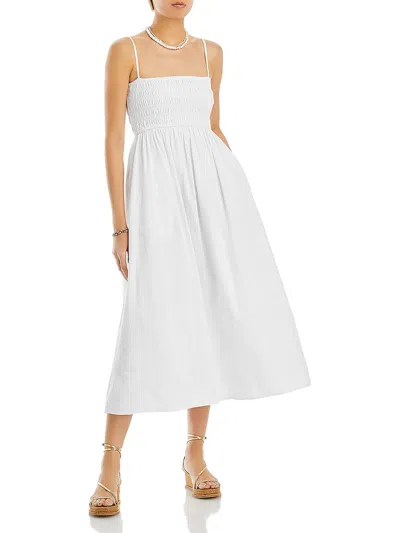 Madewell Sage Womens Smocked Long Maxi Dress In White
