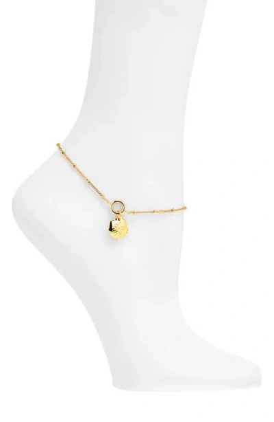 Madewell Sand Dollar Charm Anklet In Gold
