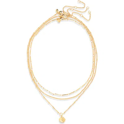 Madewell Sand Dollar Necklace 3-piece Set In Gold