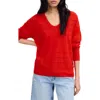 Madewell Sandri Stripe Cashmere Blend Sweater In Red