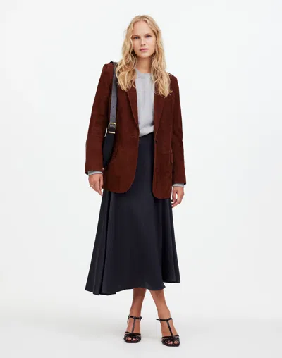 Madewell Satin Circle Slip Skirt In True Black