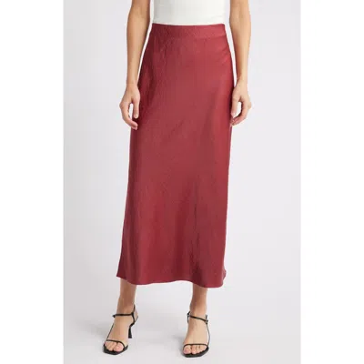 Madewell Satin Maxi Slip Skirt In Claret