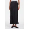 Madewell Satin Maxi Slip Skirt In True Black