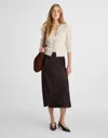 Madewell Satin Midi Slip Skirt In Gold
