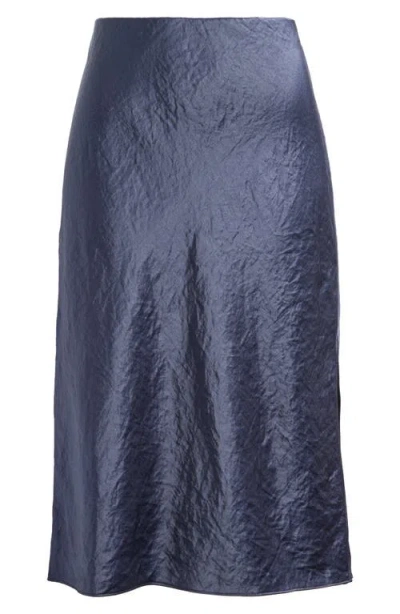 Madewell Satin Midi Slipskirt In Purple