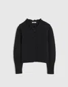 Madewell Scalloped Merino Wool-blend Cardigan In Black