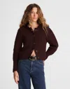 Madewell Scalloped Merino Wool-blend Cardigan In Burgundy