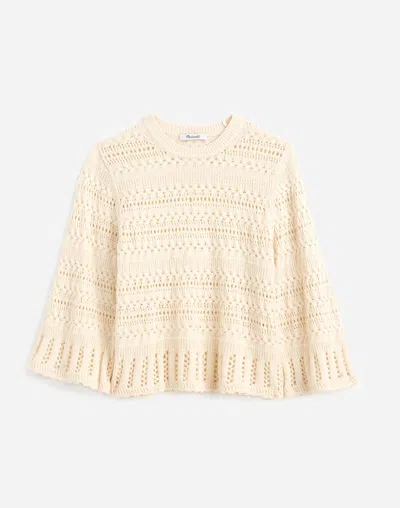 Madewell Scalloped-trim Sweater Tee In Sand