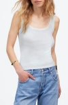 Madewell Scoop Neck Regenerative Cotton Rib Tank In White