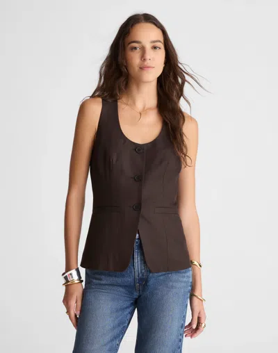 Madewell Scoopneck Cutaway Vest In Brown