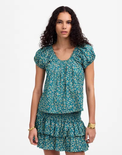 Madewell Scoopneck Puff-sleeve Top