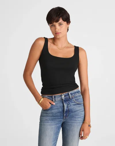 Madewell Scoopneck Tank In Black