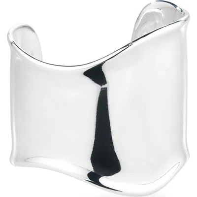 Madewell Sculpted Large Wide Cuff Bracelet In Silver