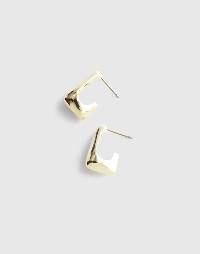 Madewell Sculpted Teardrop Small Hoop Earrings In Gold