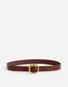 Madewell Sculptural Buckle Leather Belt In Soft Mahogany