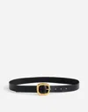 Madewell Sculptural Buckle Leather Belt In True Black